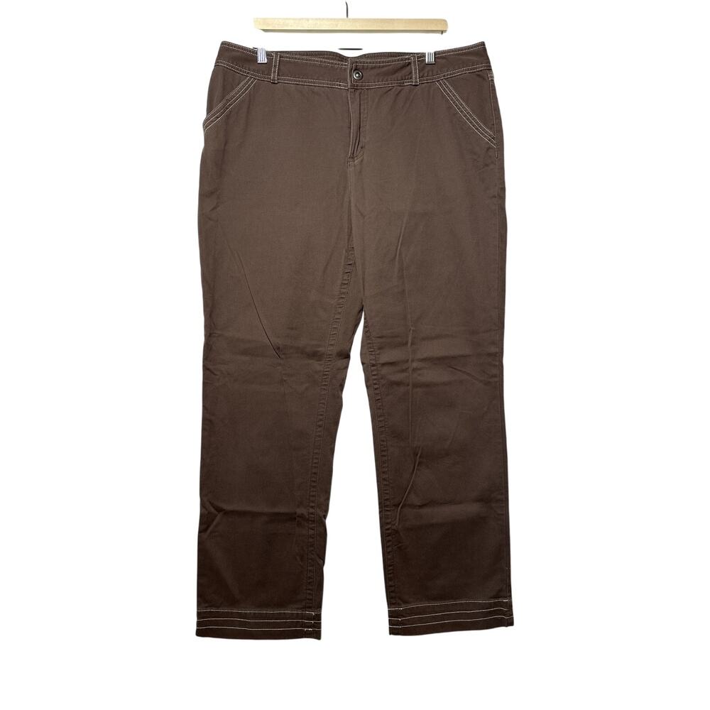 Cabela’s Women's Bedford Cord Casual Pants Brown Size 16 Straight Leg High Waist